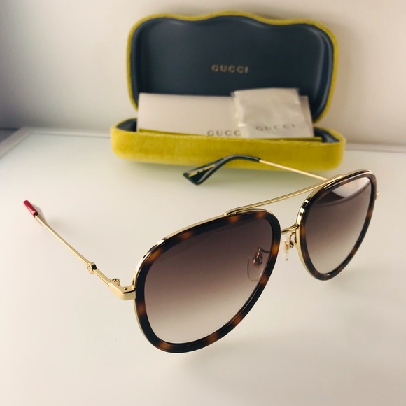 Gucci Brown Gradient Sunglasses GG0062S 012 57. - Picture 4 of 14
